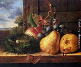 Still life with a birds nest and fruit